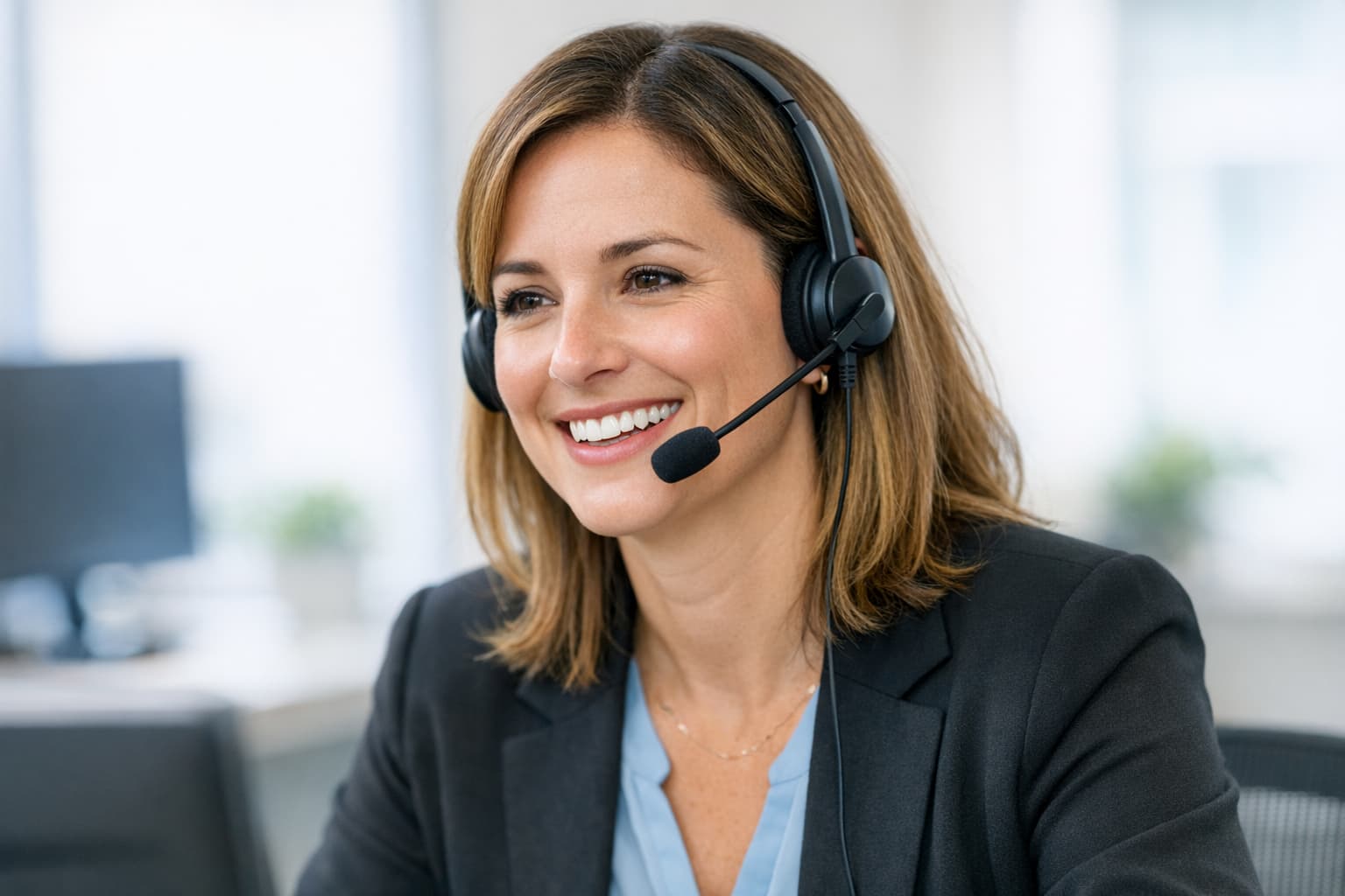 Customer service professional helping a client