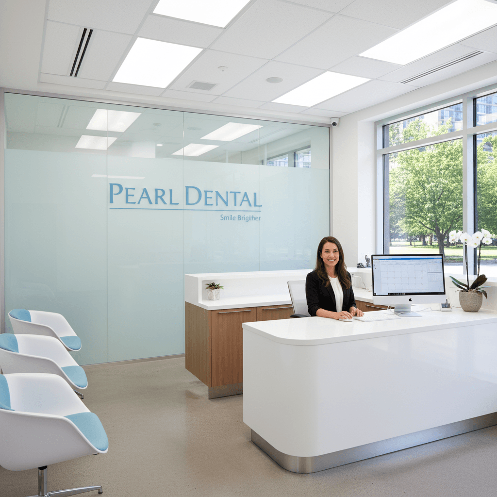 Dental practice receptionist managing patient calls