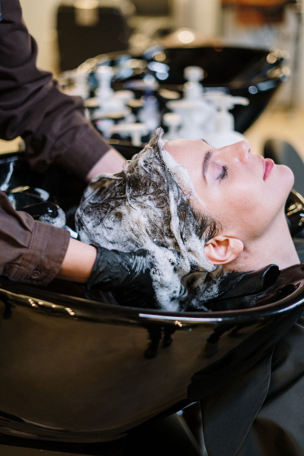 Hair treatment in a salon