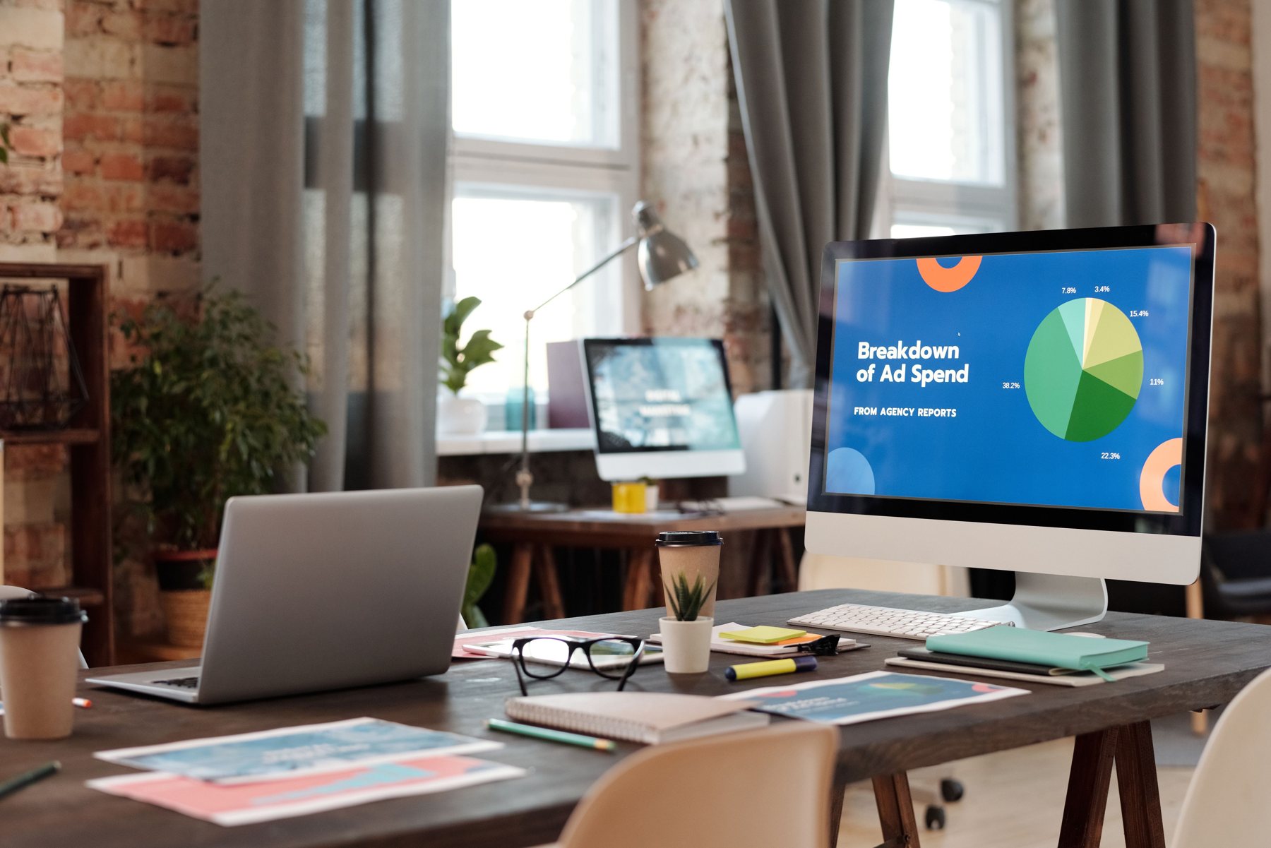 Agency workstation displaying an advertising spend breakdown
